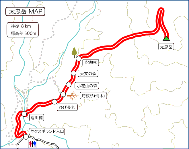 太忠岳登山ツアー 地図