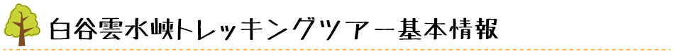 白谷雲水峡 ガイド ツアー 基本情報 ロゴ
